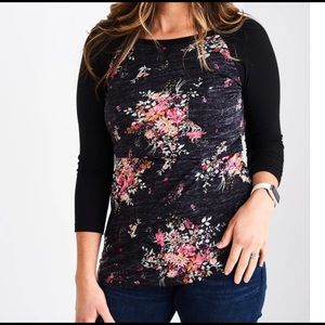 Latched Mama Floral Raglan Nursing T-Shirt